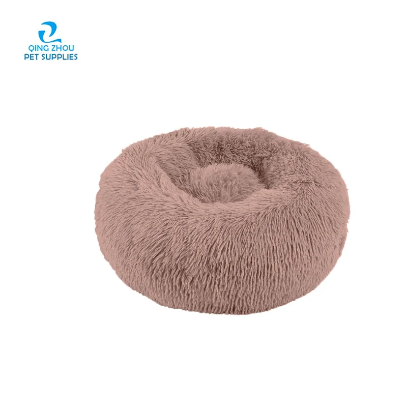 Custom Superior Quality Multifunctional  Waterproof  Warm Round Pet puppy Animal plush Donut  purple dog bed funny dog bed