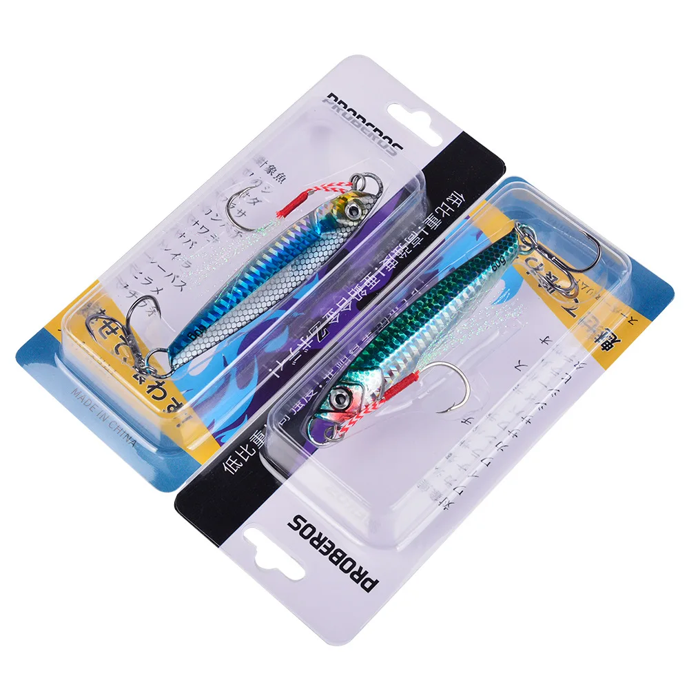 Lure iron plate sea fishing metal bionic bait boat fishing double hook iron plate lead fish  bait fishing tackle wholesale