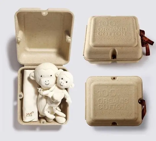 Disposable recyclable sustainable eco mold pulp box packaging shipping box
