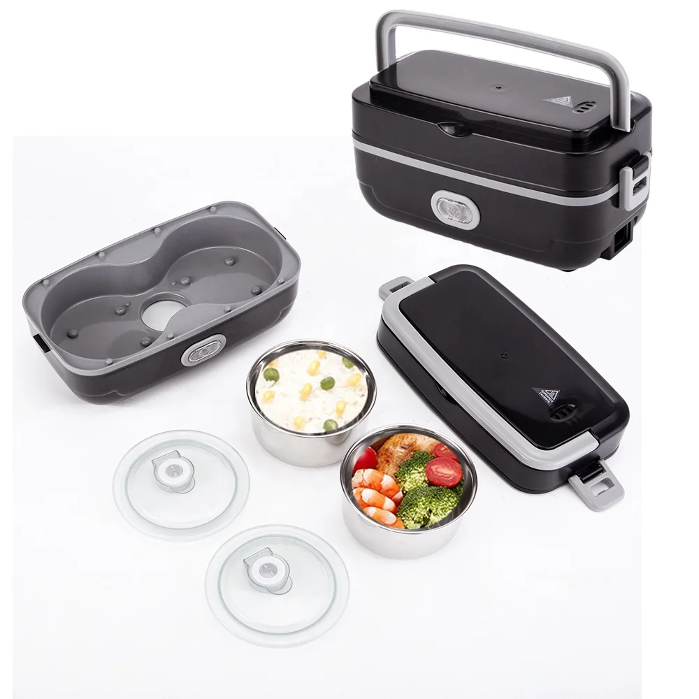 High Quality 1L/2L Electric Bento Lunch Box Heater Heating Food Portable Food Warmer Container Stainless Steel For Men