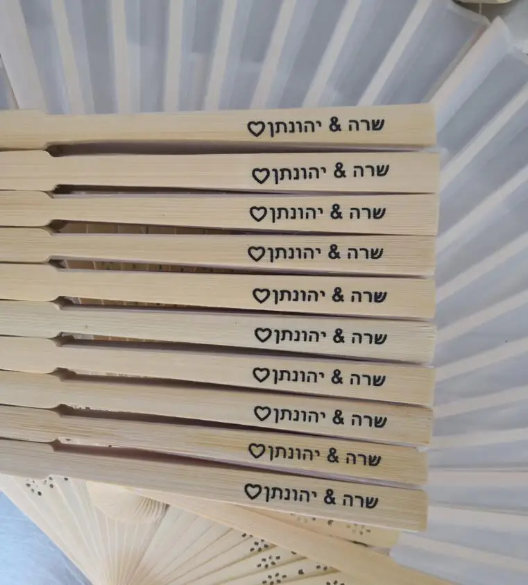 Cheap Ready to ship OEM custom logo printed wedding white silk bamboo hand fan