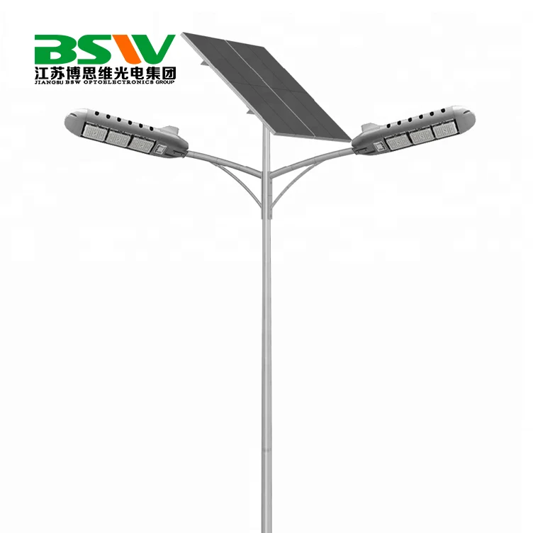 120w Aluminum Solar Powered Waterproof lamp high lumen outdoor led solar street light With Pole
