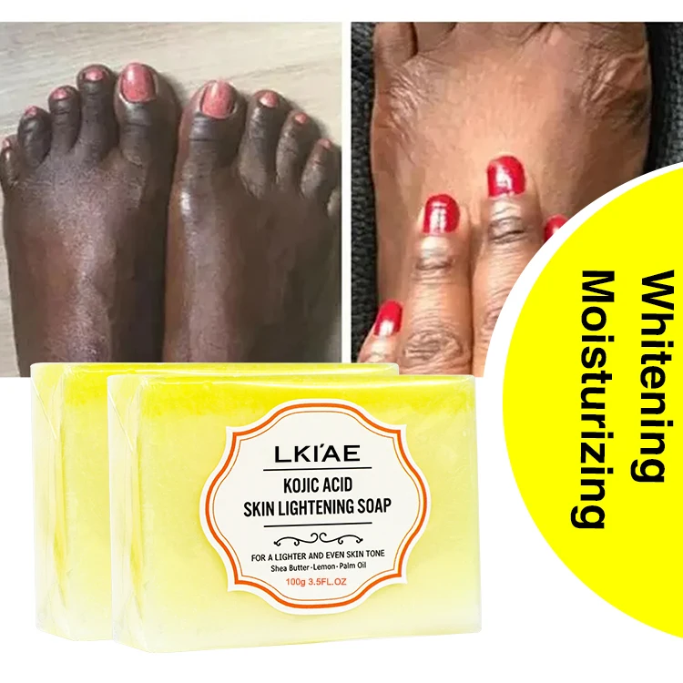Quality Supplier Skin Whitening Exfoliating Acne Soap 100% Pure Kojic Acid and Lemon Private Label Face Body Soap for Black Skin