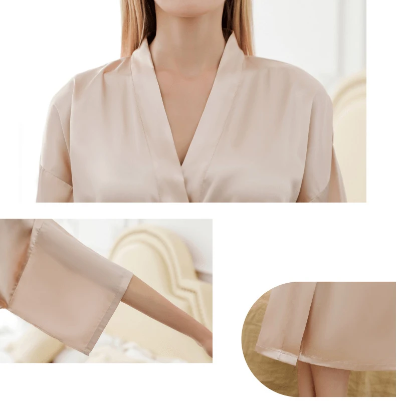 Wholesale Silk Satin Bathrobe Spa Robe massage robe