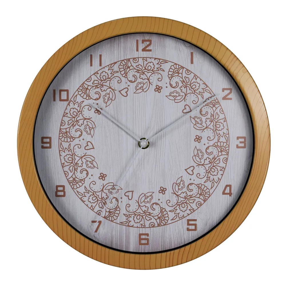 Classic Free Sample available Plastic Wooden Wall Clock 12Inch