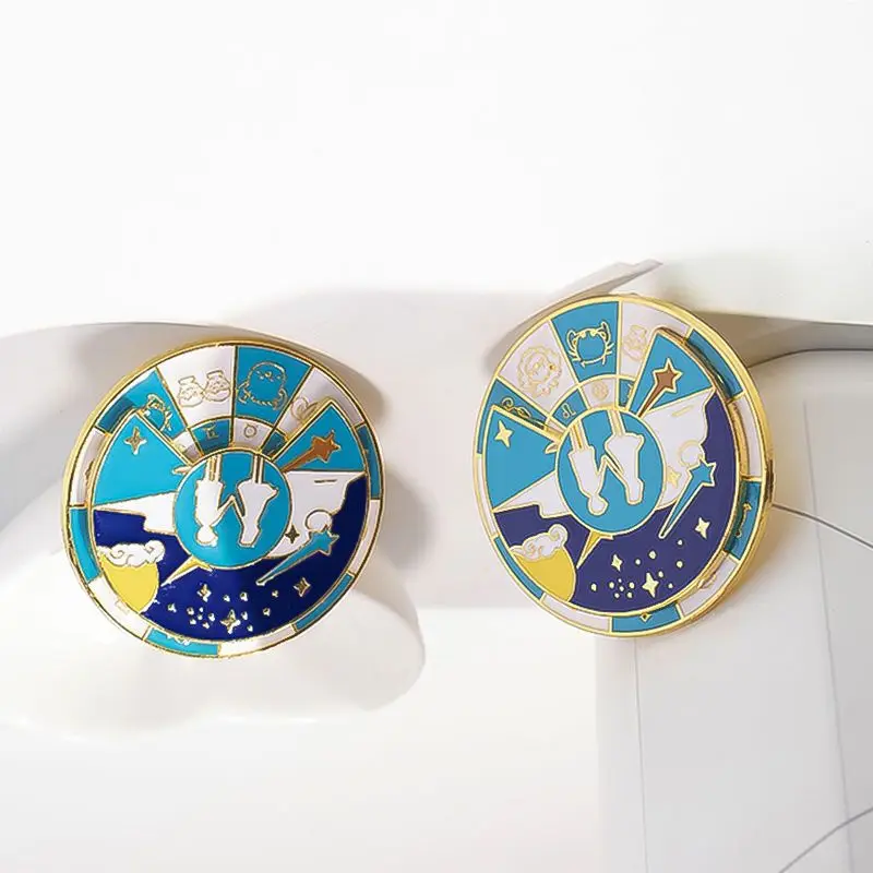 China Factory Wholesale Custom Logo Hard Soft Enamel Pins Rotating Badge for Gift