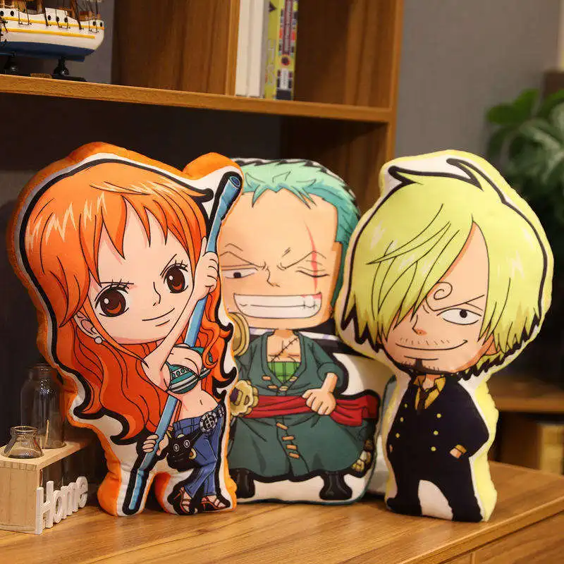 9 Styles 30CM Plush Pillow Anime Luffy Zoro Nami Soft Comfortable Back Cushion Home Decor Gifts Anime Stuffed Toy