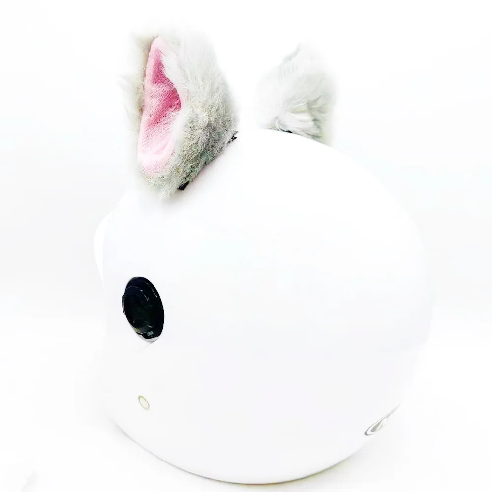 New Motorcycle  Shield Customized Motorbike Helmet Headwear Decoration Cat Ears in Grey