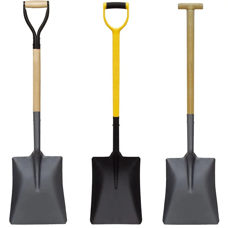 Factory direct product farming tools with Plastic D grip shovel with wooden handle spade