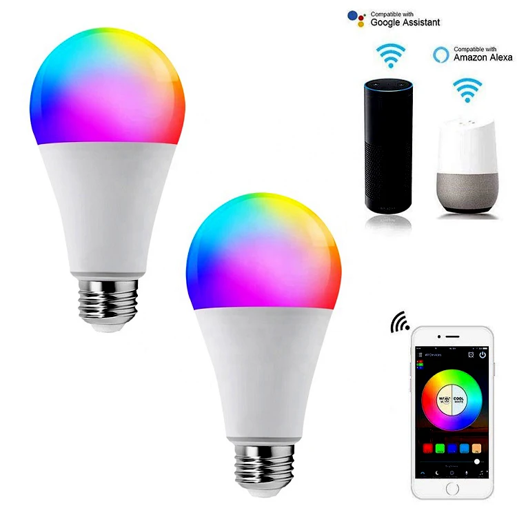 A60 led rgb 6w 9w 10w 11w 15w e27 ww Wifi Smart Light Bulb Alexa Led Color Bulbs