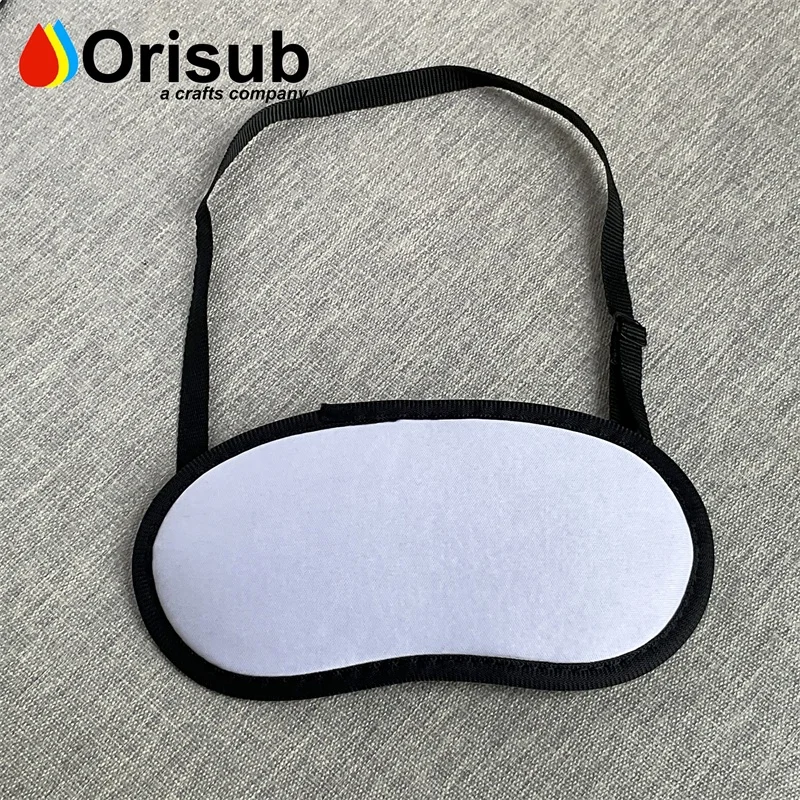 Thermal transfer printing neoprene white eye patch mask custom printed sleep eye masks for sublimation