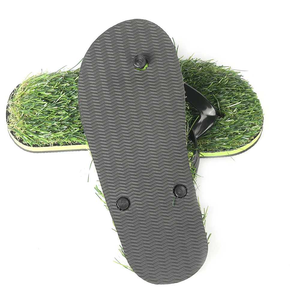 Custom EVA Non Slip Soft Sole Flip Flops Summer Beach Slippers Women Sandals Men Casual Artificial Grass Slippers