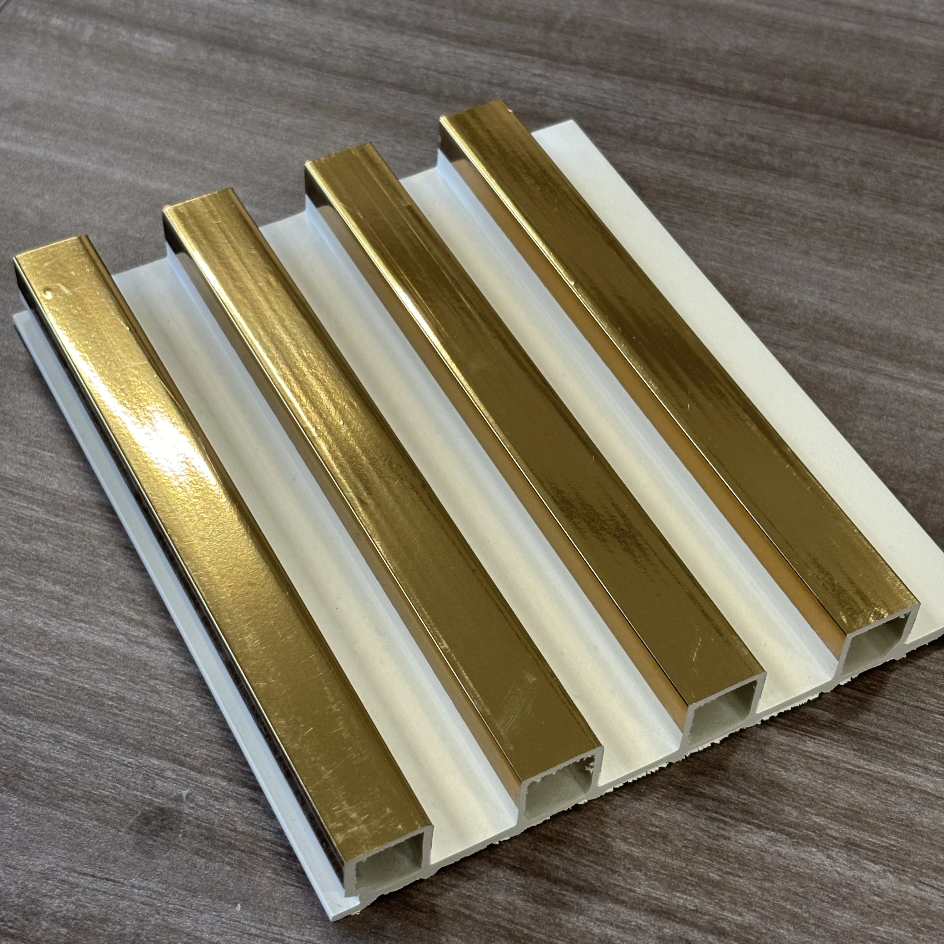 Блестящий Золотой домашний декор WPC декоративные стеновые панели