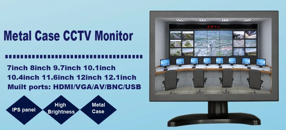  Usb 8 дюймовый ЖК-монитор Cctv Full Hd Автомобильный настенное крепление Емкостное касание монитор с сенсорным