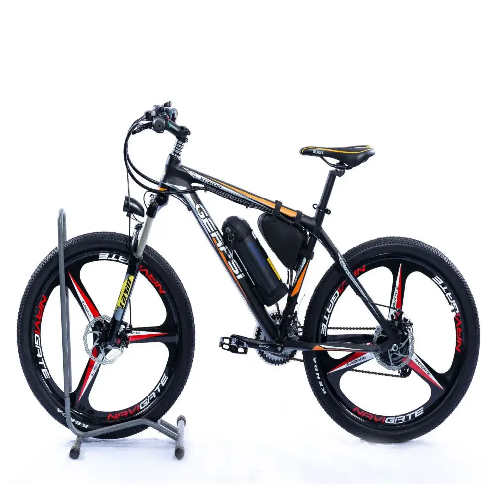 26 inch 4.0 fat tire 500W electric mountain bikes, Shimano disc brake electric 21 speed big power snow e-bike with water cup bag