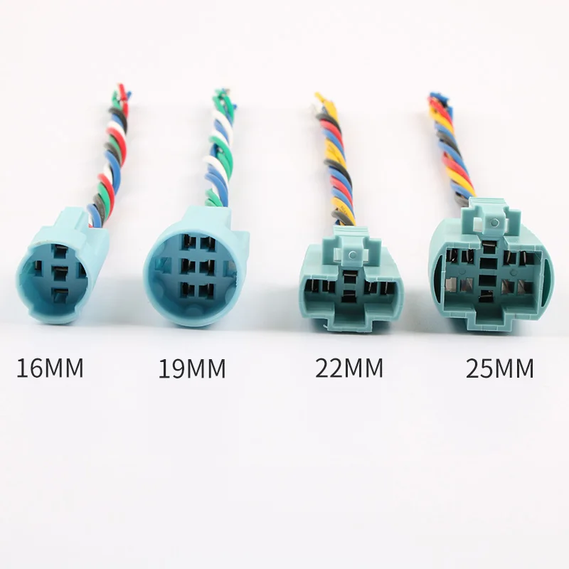 16mm 19mm 22mm 25mm Metal button switch special connector matching connector socket socket shell with wire terminal