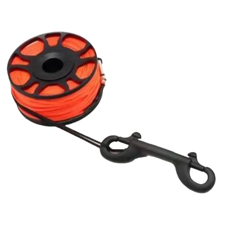 Scuba Diving Safety Accessories 50M SMB Finger Reel Aluminum Alloy Spool With Nylon Material Underwater Signal Buoy Device