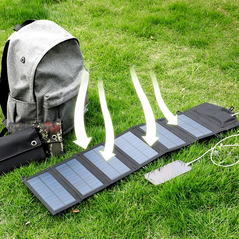 Lightweight Folding Solar Panel Charger 15W Camping Portable Solar Panel Foldable with 2-USB Port
