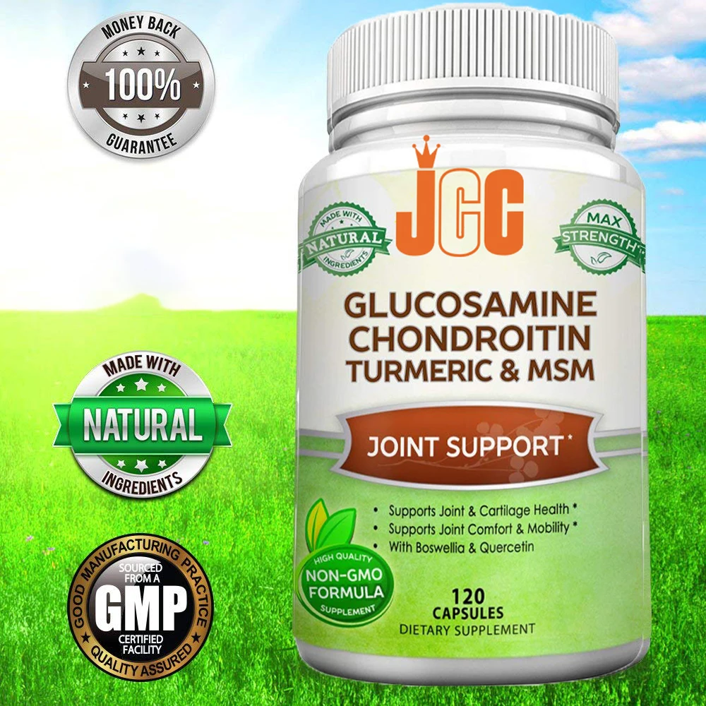 max strength Glucosamine chondroitin supplement with MSM boswellia turmeric extract for bone density joint support