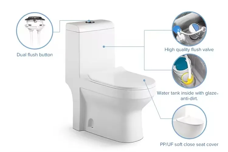 White Color Wc Bathroom Sanitary Ware Washdown One Piece Ceramics Toilet