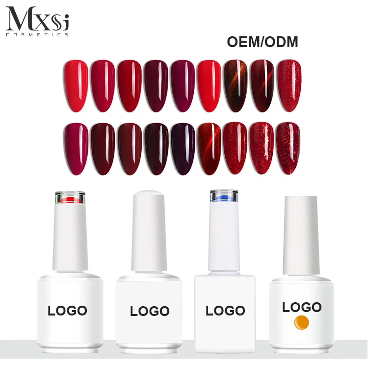 18 Colors Series Gel Polish 1 Draw to Colors On  Red Wine Color Soak Off UV Nails Free Sample Private Label Gel Polish