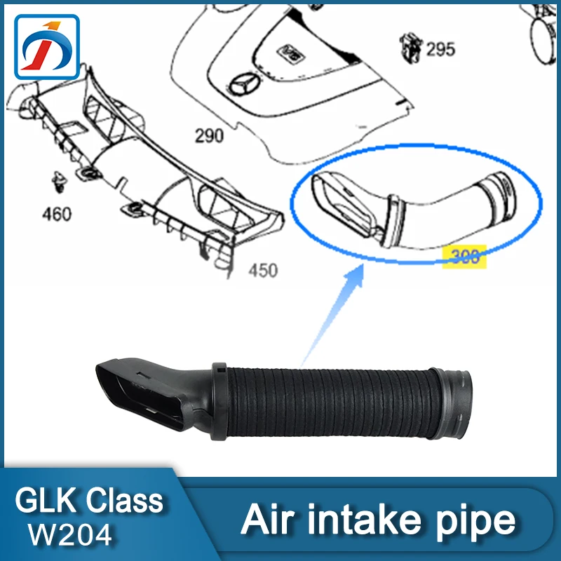 2720902982 Left Black Flexible GLK Class W204 Engine Air Intake Hose Pipe For Mercedes Benz