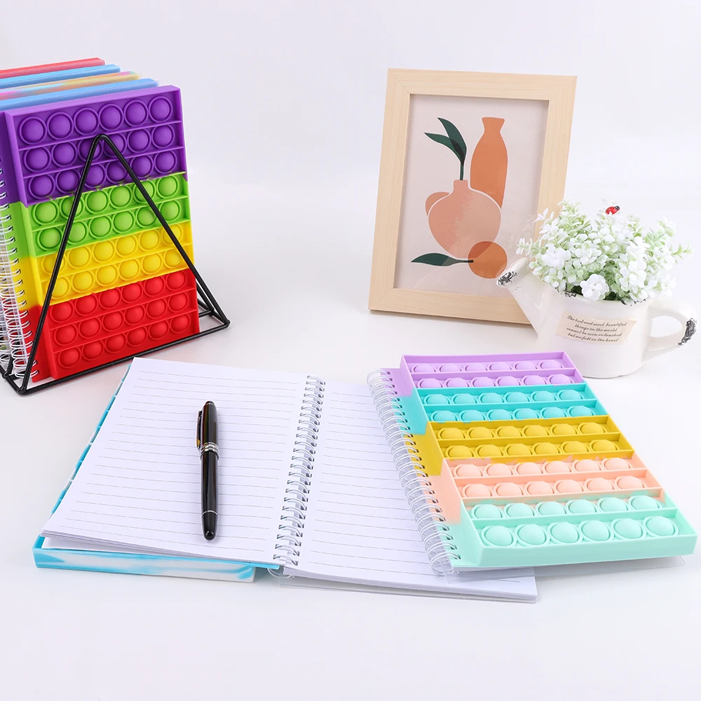 Bubble Silicone Cover Notepad Student Fidget Toys A5 Pop push up