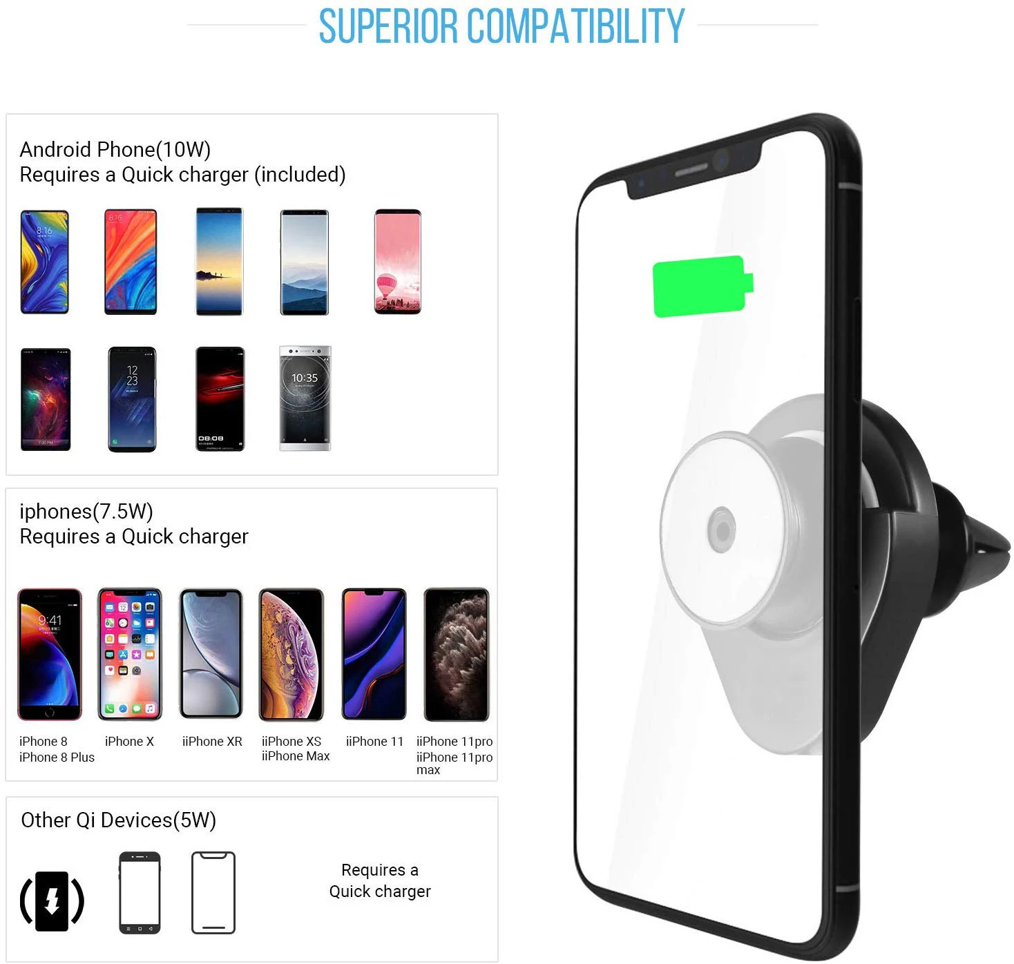 2020 trends Беспроводное зарядное устройство Быстрая зарядка Pop Socker автомобильное крепление для Iphone 11 pro/samsung s10