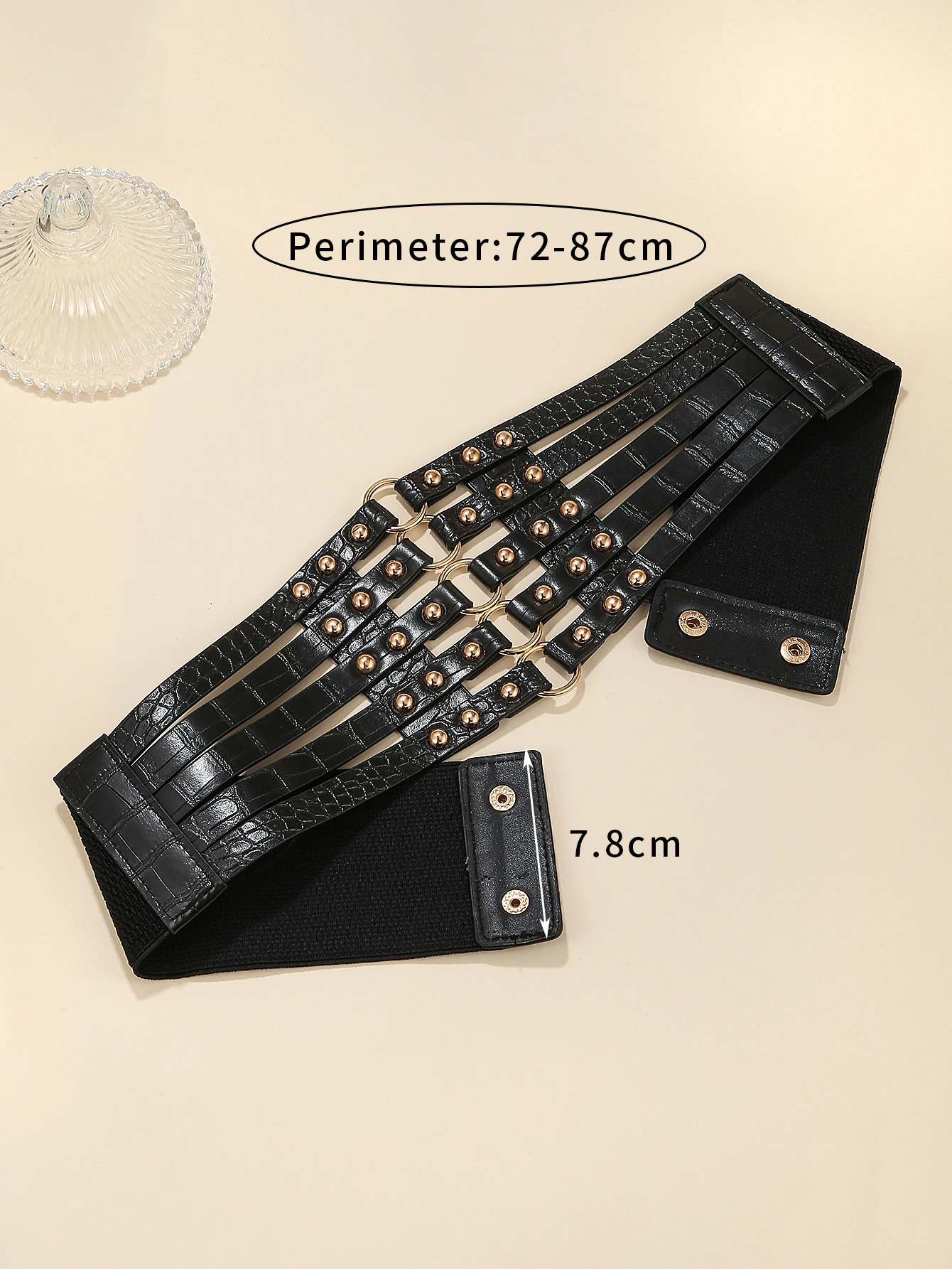 2024 Designer Rivets Wide Waist Seal Female Decorative Western Assembly Skirt Punk Elastic Waist Belt Coat Belt