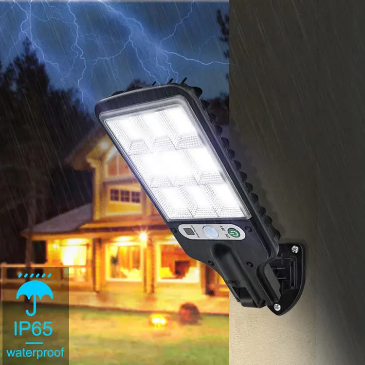 Super Bright Led Solar Street Light Remote Control PIR Motion Sensor And 3 Lighting Modes Outdoor Solar Garden Lights