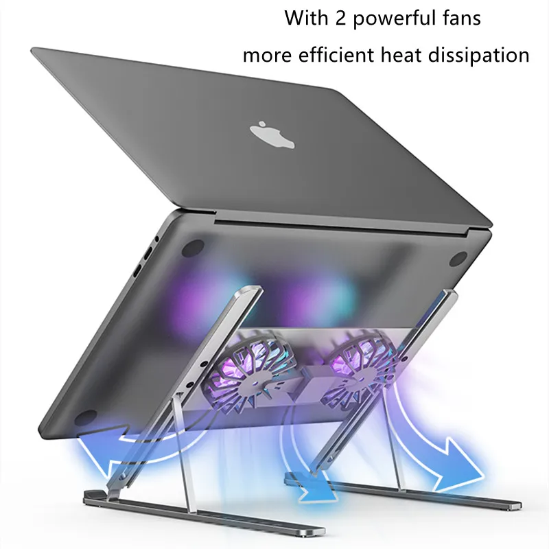 Wholesale OEM Adjustable Tablet Laptop Cooling Stand With USB Fan