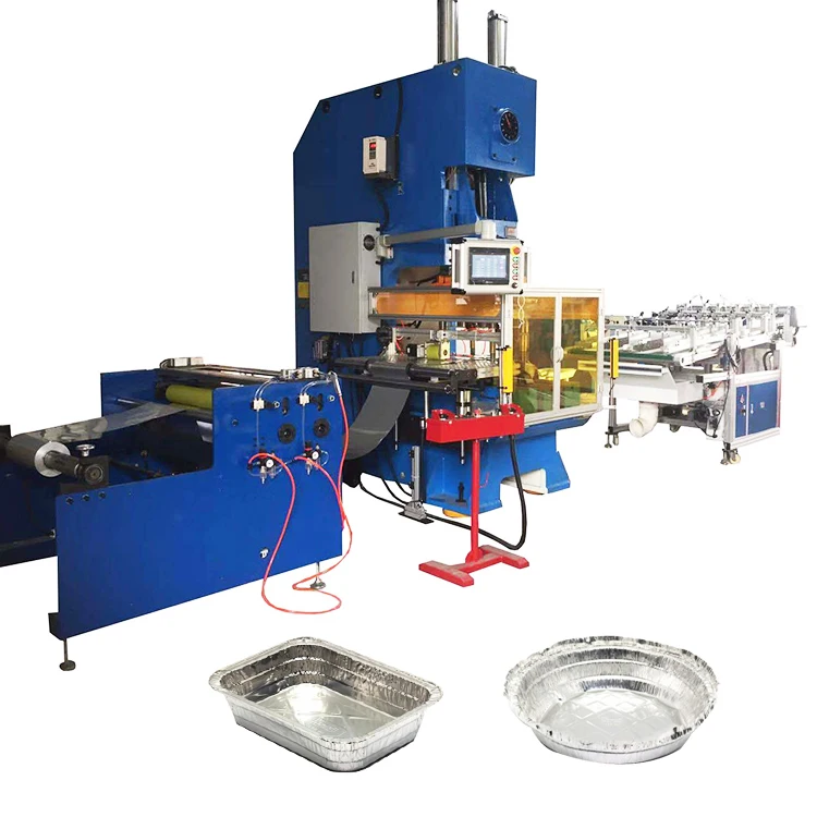 Fully automatic disposable aluminium foil container tray plate making machine