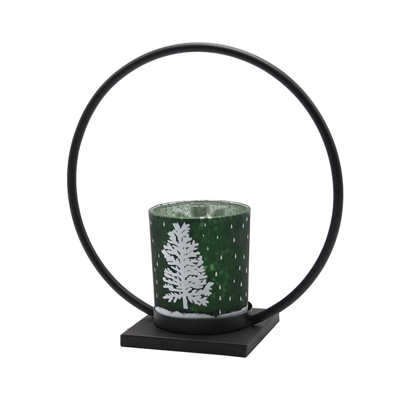 Glass Candle Jar With Metal Handle Wedding Floor Home Decor Metal Candle Holder For House Decoration