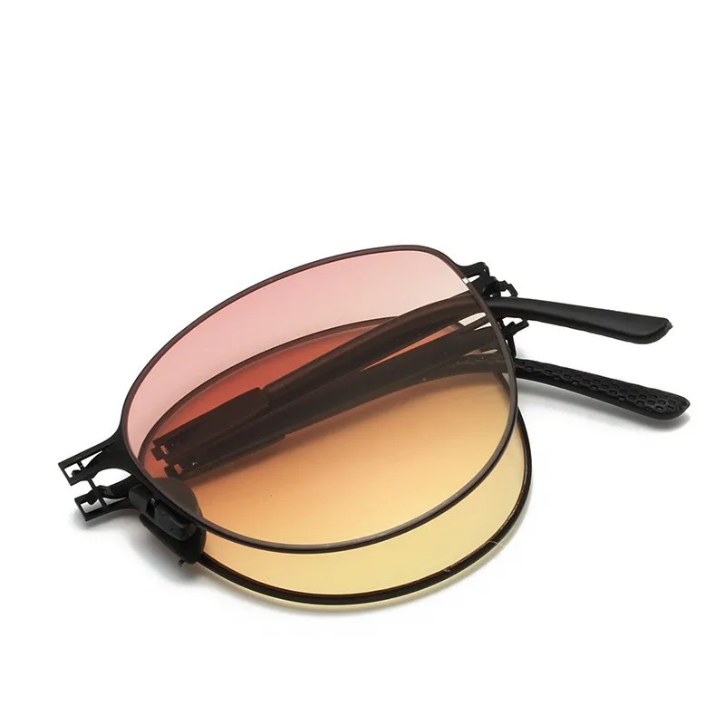 New design portable trendy gradeint folding sunglasses foldable men women eyeglasses