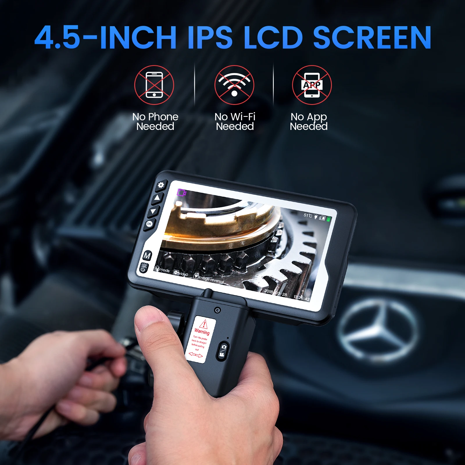 Professional 2-way 180 degree articulating Endoscope Camera with 4.5in LCD Screen HD 1080P Digital borescope endoscope