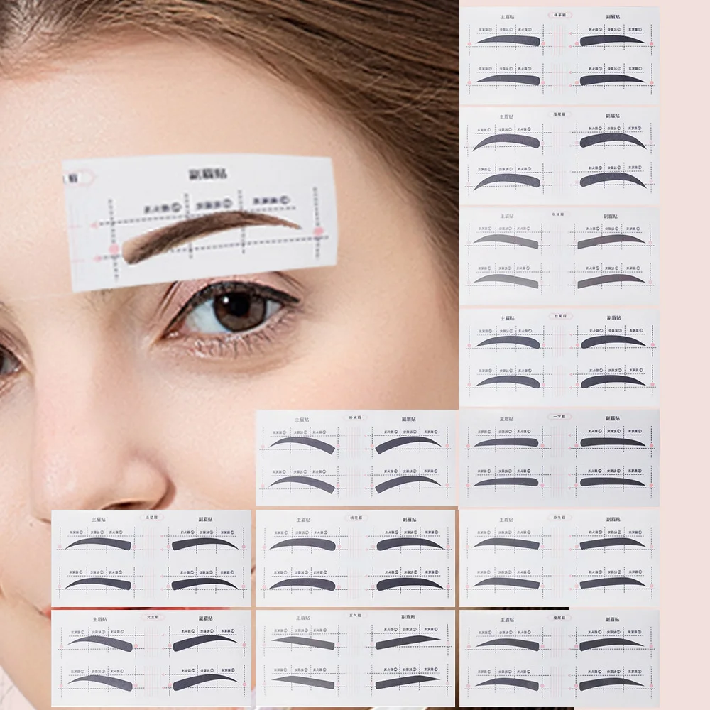 Private Label Disposable Eyebrow Ruler Sticker drawing eyebrow stencil Makeup Shaping Measure Tools Eyebrow Stencil Sticker