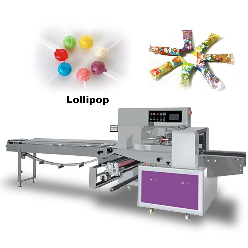 horizontal Pillow semi automatic chocolate bar Biscuit Soap flow packing machine