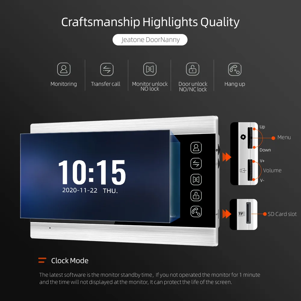 Smart Home Video Door Phone Full Hd 1080P 4Wires Tuya WiFi Smart Video Intercom Doorbell With Camera Bcom Jeatone