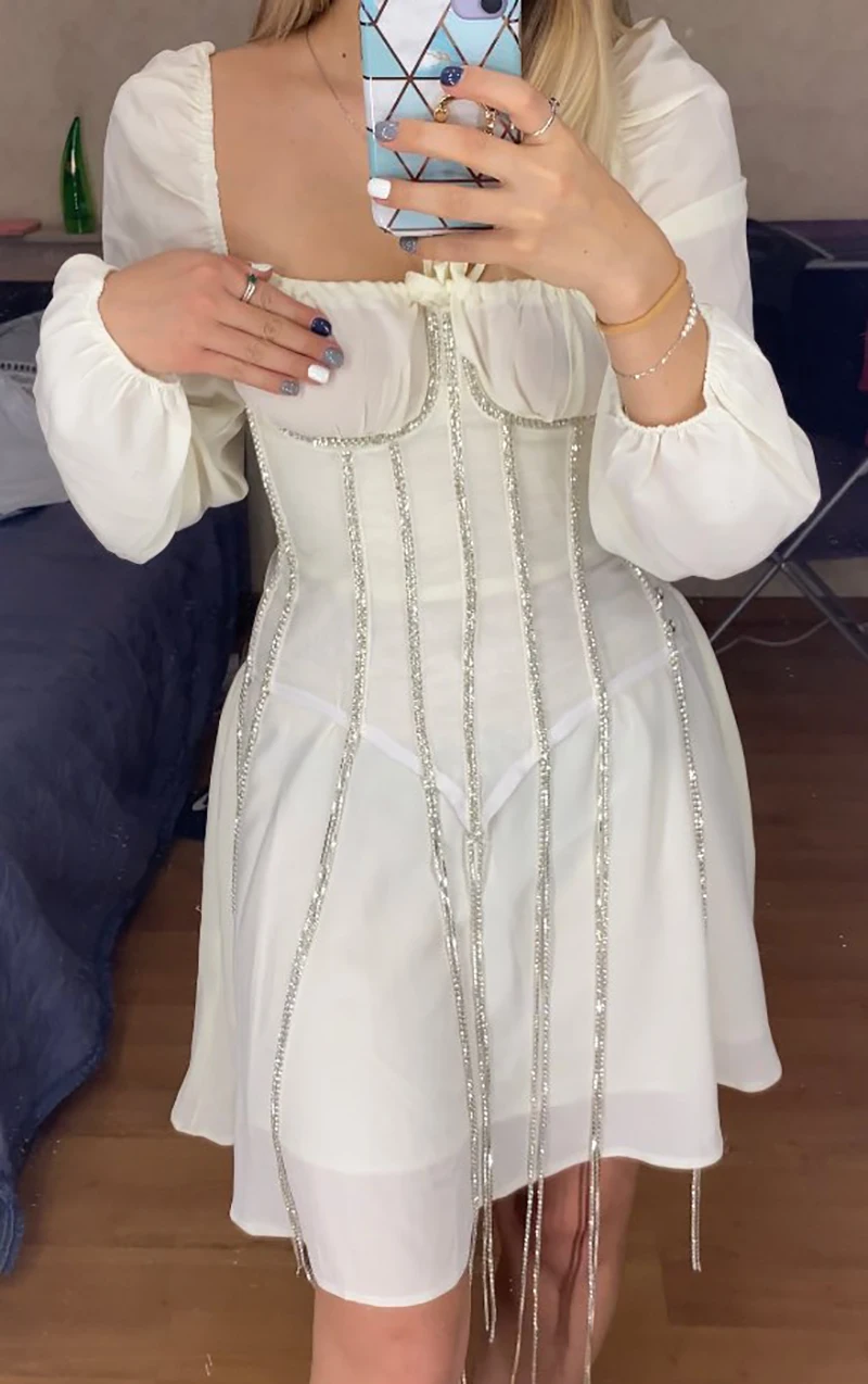 Fashion Corset Top with Rhinestone Sexy Bandage Mesh Top Vintage Clothes Luxury Diamond Slim Belt Wrap Girdle Streetwear 2021