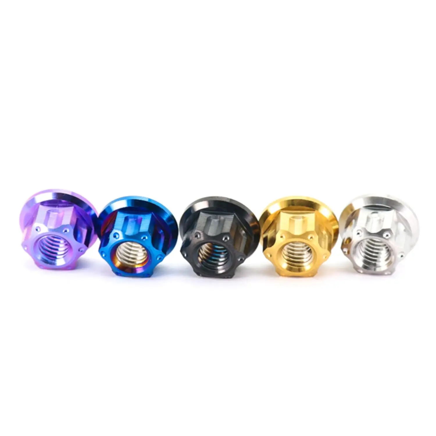 M8 M10 M12 M14 M16 Gr5 Ti6Al4V Titanium Alloy Polished Rear Axle Spindle CNC Nut Titanium Nuts