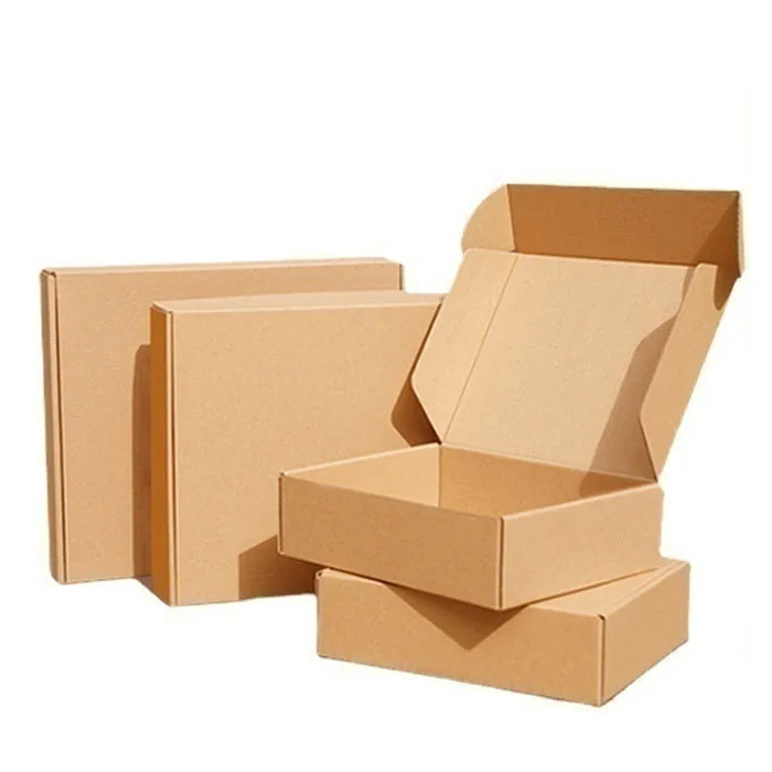 Custom Logo Printed Flat Pack Packaging Box Die Cut Folding Kraft Corrugated Shipping Packaging Box Paper Cardboard Mailing Box