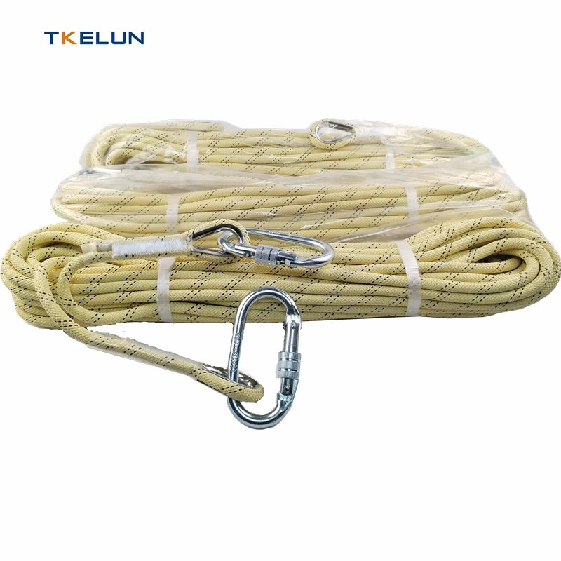 9mm 10mm Permanent Flame Retardant Double Braided Aramid Static Rope