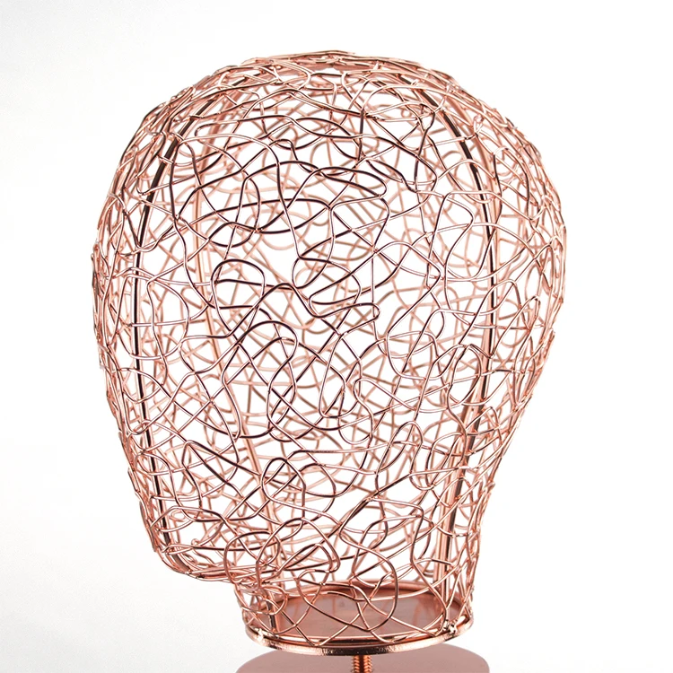 Fashion Mannequin Head Upper Body Hat Display  Rose Gold Metal Wire Mannequin Head