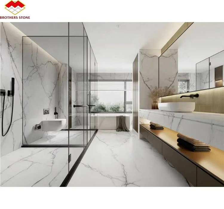 Modern Bathroom Wall Panels Polished Lilarc Sintered Stone for Bathroom Shower Wall Panels Custom Design