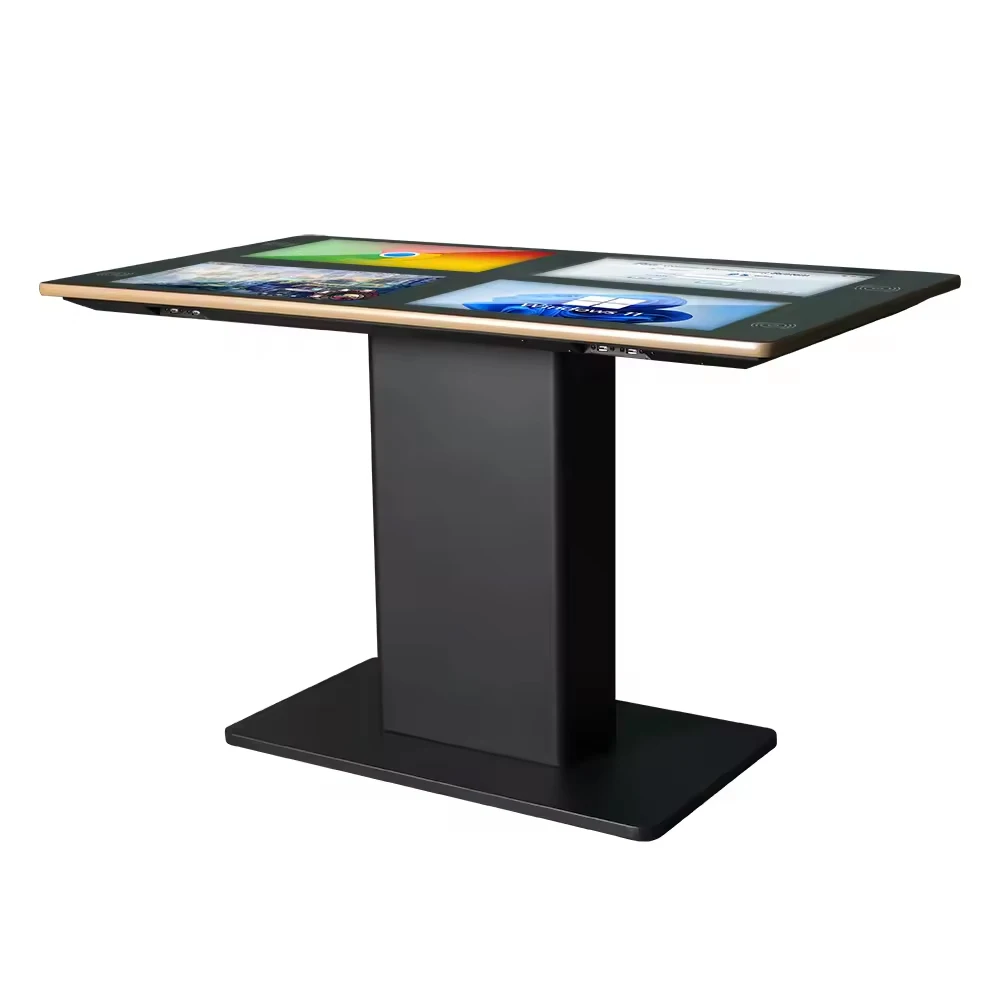 HD Smart 4-Screen Interactive LCD Multi Touch Table with Rounded Corners Waterproof Advertising Equipment
