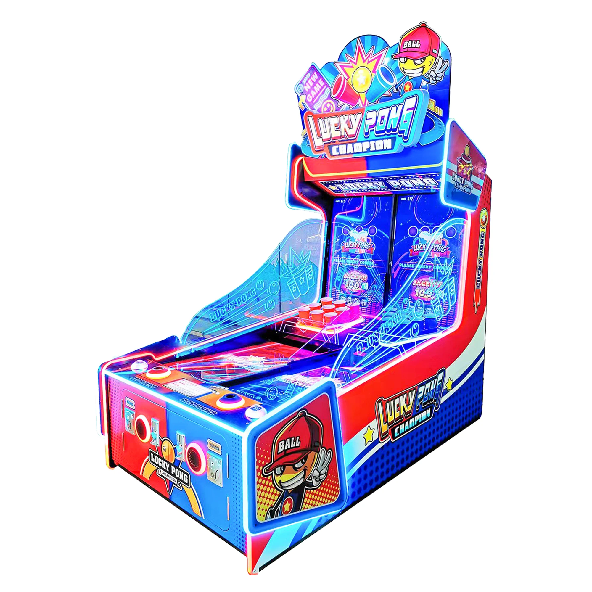 Sunflower Lucky Pon g Coin Operated Hot sale lucky ball rushing Ticket Lottery redemption Arcade Machine For Amusement park