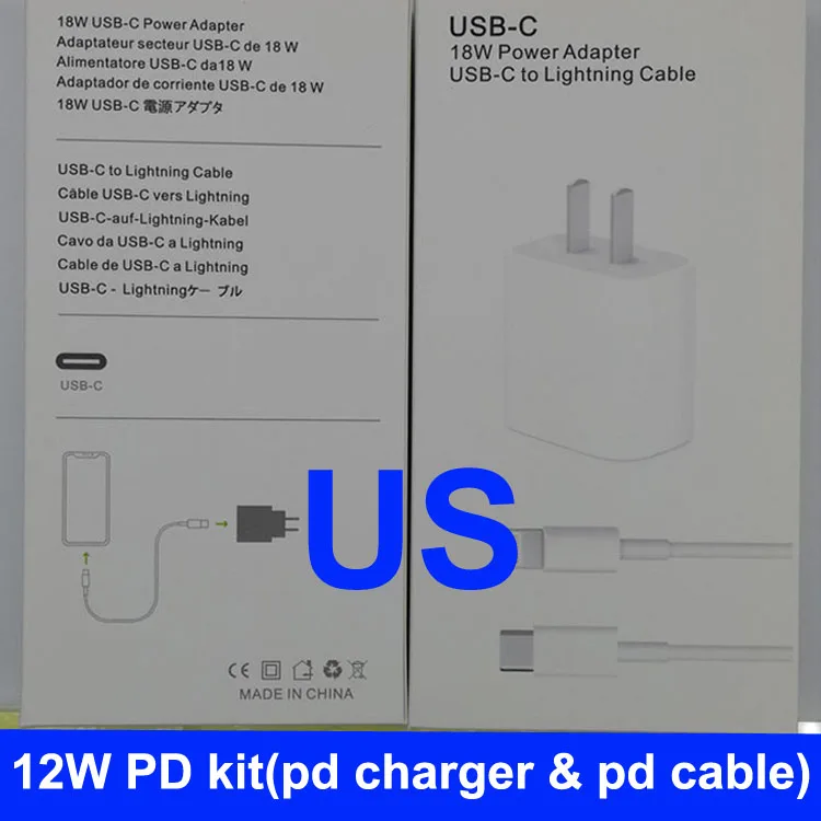  US/EU/UK/AU PD 18 Вт настенное зарядное устройство для мобильного телефона зарядная станция быстрая зарядка через usb набор кабелей
