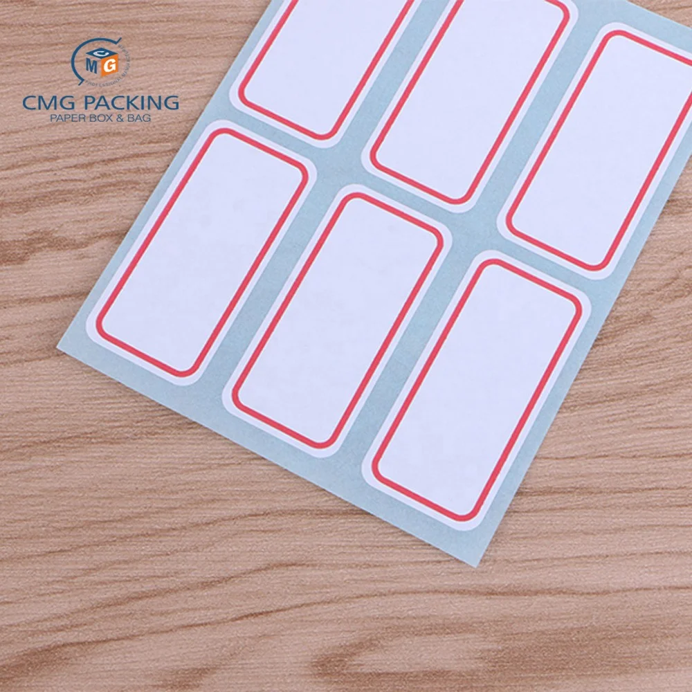 Custom 12 Sheets Self Adhesive Label Stickers Office Lab Bottle Tags Printing Paper Sticker