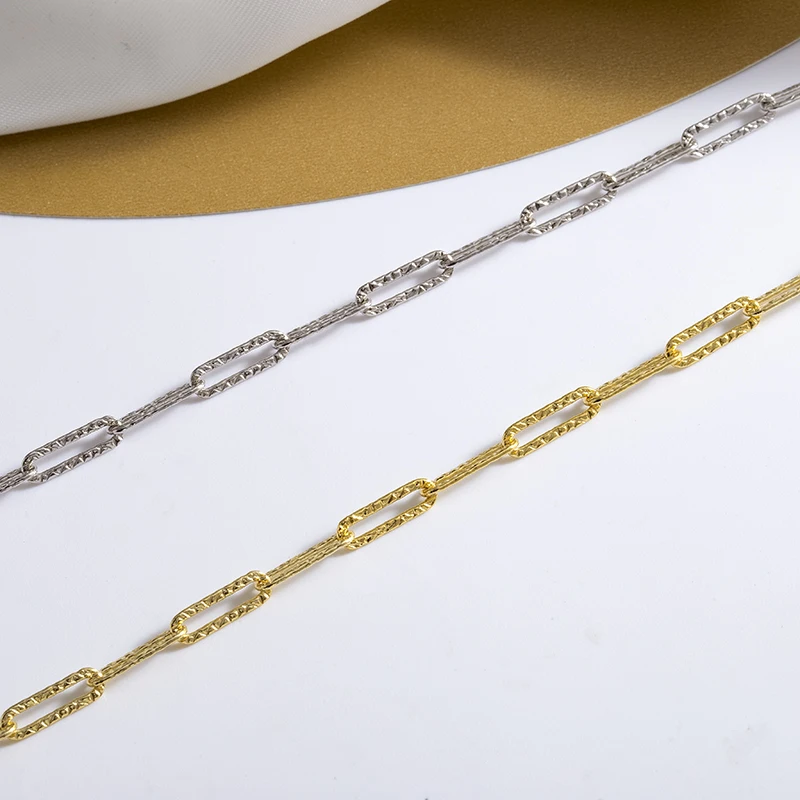 Bohemia Jewelry Silver Chain 925 Sterling Paperclip Chock Necklace