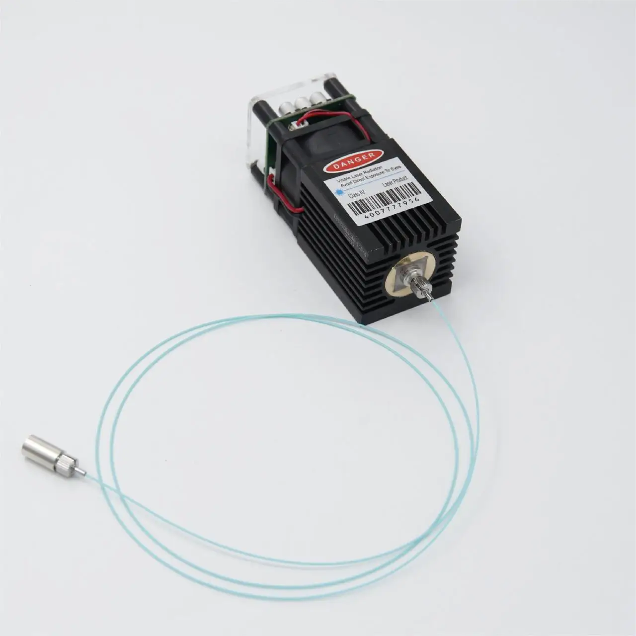 12V Violet 405nm 600mW  Fiber Coupled Laser Module with Heatsink and Collimated Lens